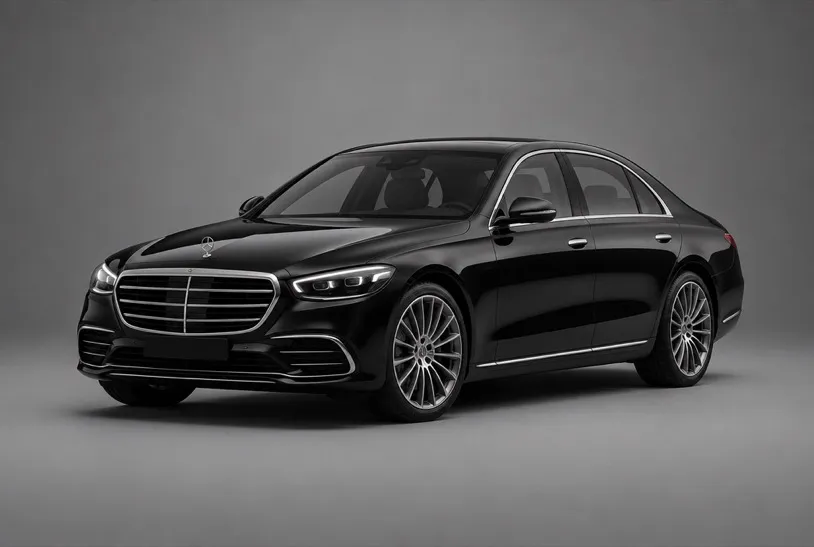 Mercedes-Benz S 580 4MATIC, front three-quarter studio view